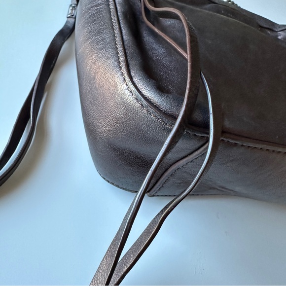 AllSaints Metallic Brown Leather Chain Crossbody Bag - Picture 4 of 14